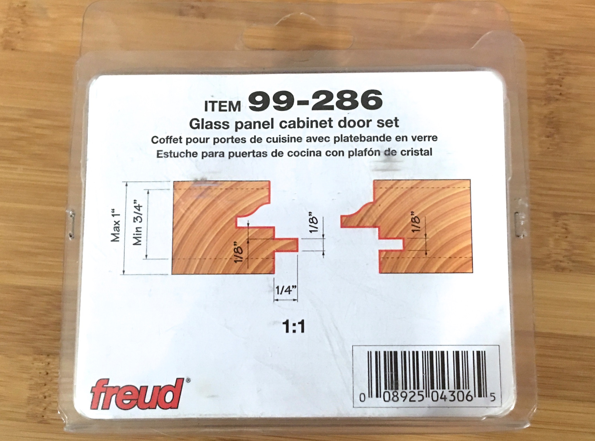 Freud 99286 Glass Panel Door Router Bit Set 1/2” Shank