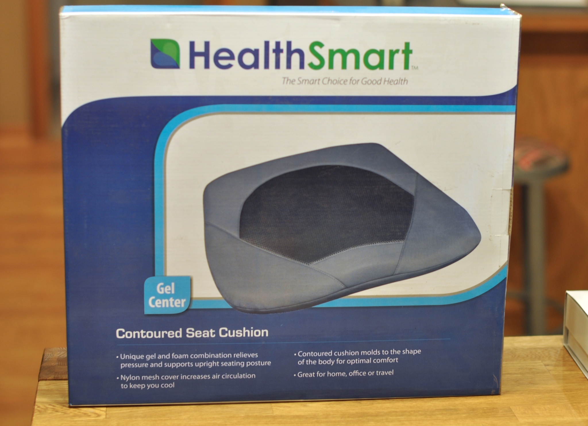 Ergonomic Gel Seat Cushion by HealthSmart Contoured Gray Travel/Home 18